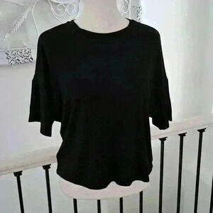 Sugarlips Short Sleeve Cropped Tee in Black - Size: M